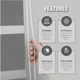 Ruby Deals Day and Night Roller Blinds Dual Layer Fabric Translucent Vision Curtains Shades Light Filtering Easy Fit Zebra Window blind for Bedroom Drilling and No Drilling Grey W49cm x H210cm - Image 3