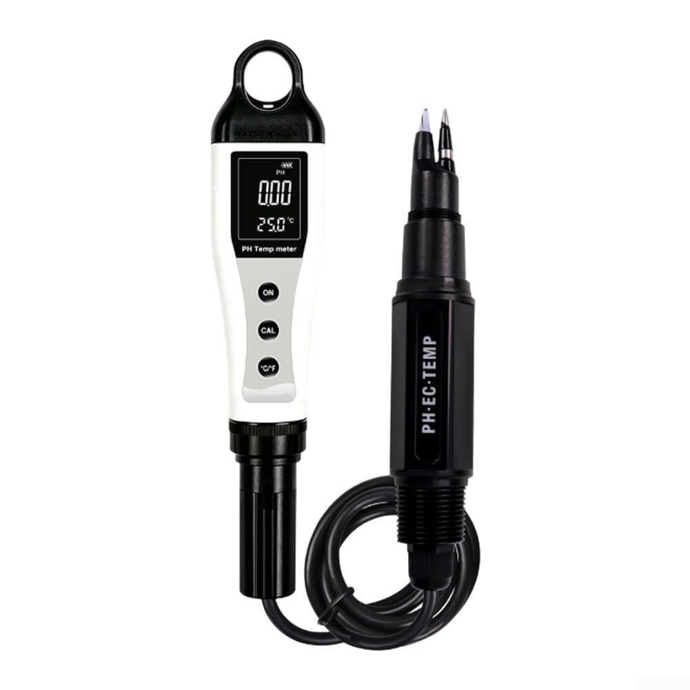 Tester di qualità dell'acqua 3 in 1 misuratore di temperatura pH penna digitale per acquario, piscina, laboratorio, idroponica, nero