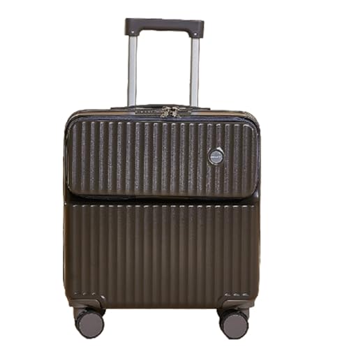 Charging Port Suitcase, Multifunctional Cup Holder Suitcase for Travel and Business Trips,Noble Black-18 inches (Noble Black 18 inches)