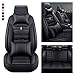 SAINANAR Lusso Coprisedili Auto per 206 3008 308 208 207 Set Copri-Sedile Pelle Compatibile con Airbag Nero