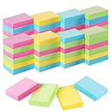 50 Pads Tiny Sticky Notes, 100 Sheets/Pad, 4 Colors Mini Sticky Notes, 1 1/2 x 2 Plain Small Removable Self Stick On Note Memo Pad for Office, School, Home.