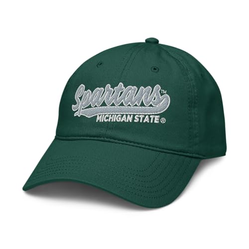 Michigan State Spartans Cursive Green Officially Licensed Adjustable Baseball Hat