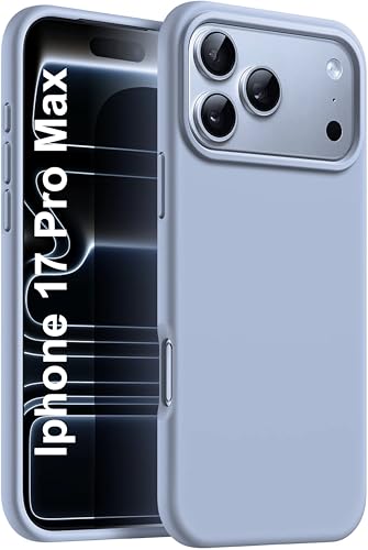 Image of SBMS Silicone Case for iPhone 17 Pro Max 6.9-Inch, Silky-Soft Touch Full-Body Protective Phone Case, Shockproof Back Cover for iPhone 17 Pro Max (Sky Blue Dark)