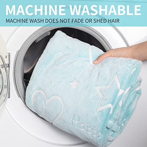 Glow in The Dark Stars Heart Blanket Gifts for Girls Boys, Soft Blanket 3 4 5 6 7 8 9 10 Year Old Girl Gifts Ideas,Toddler Girls Toys Age 6-8, Birthday Gifts for Wife, 50"x60"