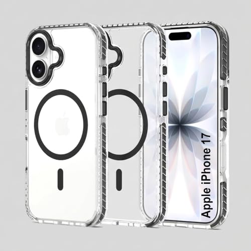 Image of Zapcase Crystal Clear Back case for iPhone 17 | Hard PC Back | TPU Bumper with Inner Rubber Grip | Metal Camera Guard Bezel | Metal Buttons | Scratch Resistant Cover | 2 Layer Edge Protection | Black
