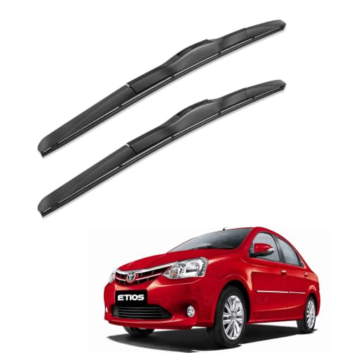 Image of Oshotto Frameless (O.E.M Type) Wiper Blades Compatible with Toyota Etios (22 inch / 16 inch)