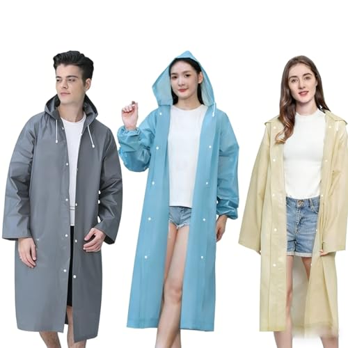 Opiniones de Donde Comprar Impermeables que puedes comprar esta semana. 47 3 PACK Impermeables para Lluvia, Chubasqueros Impermeable Reutilizable, Transpirable Chaquetas Capa Lluvia con Capucha y Mangas para Hombre y Mujer, Viajes Camping Excursionismo