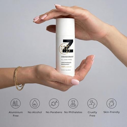 Image of 100% Natural Deodorant for Everyday | Aluminum Free | Chemical Free | Long-Lasting Odor Protection | Lemongrass & Bergamot for Daily Freshness | Cruelty-Free | Z KOOZMETIK 1.7oz