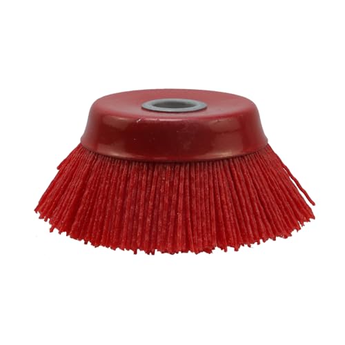 Image of 1Pcs Nylon Cup Brush 4 inch Nylon Filament Brush, Grit 80 Abrasive Filament Cup Brush for Removal Rust Corrosion Paint