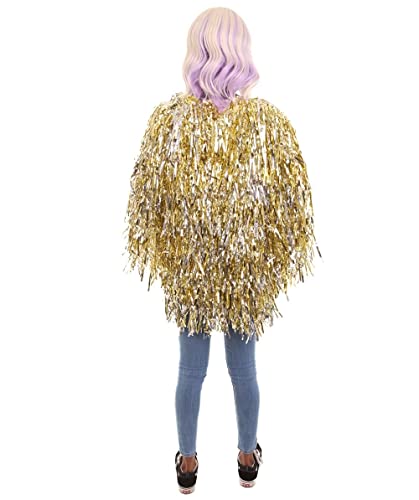 HPO Unisex Tinsel Jacket - Gold & Silver Long Strand Tinsel Jacket with Loose Fit - Extra Dense Tinsel for Extra Shine4