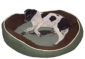 Comfy Water Boat Shape Ultra Soft polyfiber Filler Dual Side Export Quality Grey/Brown Dog and cat Bed-L