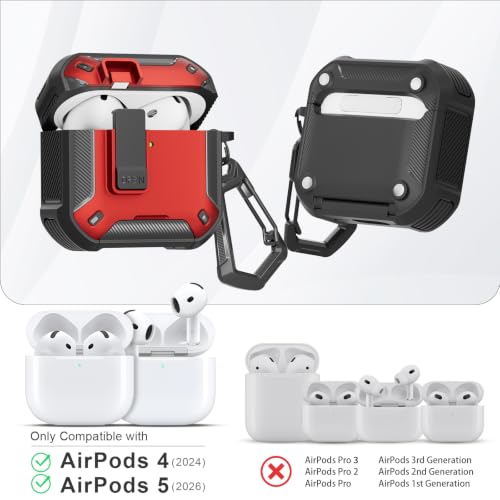 Image of for AirPods 5 /4 Case (2026 /2024) with Magnetic Secure Lock and Phone Stand