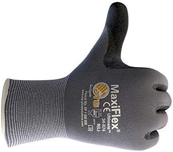 MaxiFlex 34-874 Work Gloves Nitrile MicroFoam Grip Palm and Fingers Excellent Grip and Abrasion Resistance