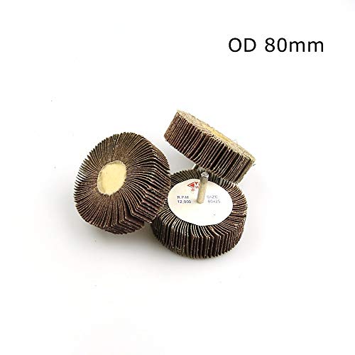 Epmann 8 Pcs Mounted Flap Abrasive Wheel Od 25-80Mm P80 For Wood Curved Grinding (Size : Od 30Mm) #TOP3