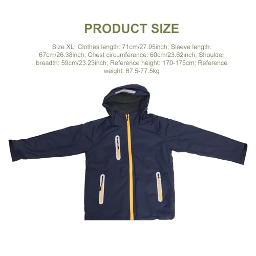 Veste de randonnée imperméable coupe-vent chaude XL bleu
