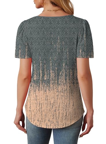 ofeefan womens t shirts short sleeve tops dressy casual blouses spring summer outfits flowy pleated front scooped neck