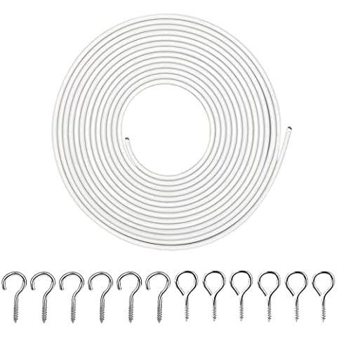 Vorhangdraht Kit 5m Weiß Kunststoff beschichtete Vorhangdraht Cover