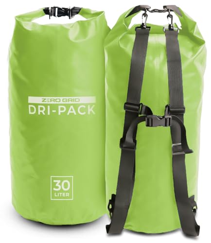Zero Grid Waterproof Outdoor Dry Bag, Roll Top, 30 Liter, Royal Blue