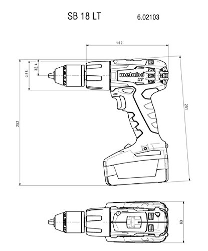Perceuse visseuse à percussion METABO SB 18 LT 2 x 2 0 Ah 18 V 13 mm - vue 4