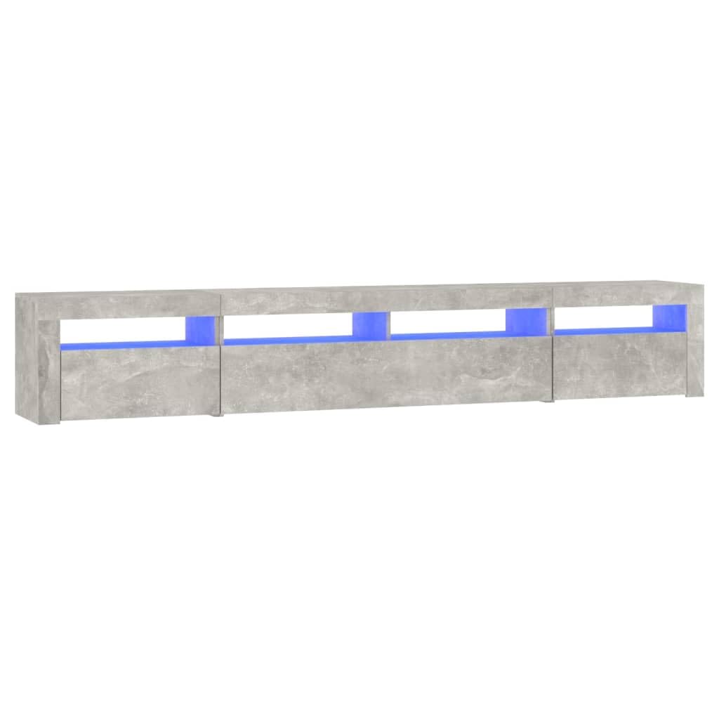 vidaXL Mobile Porta TV con Luci LED Grigio Cemento 240x35x40 cm