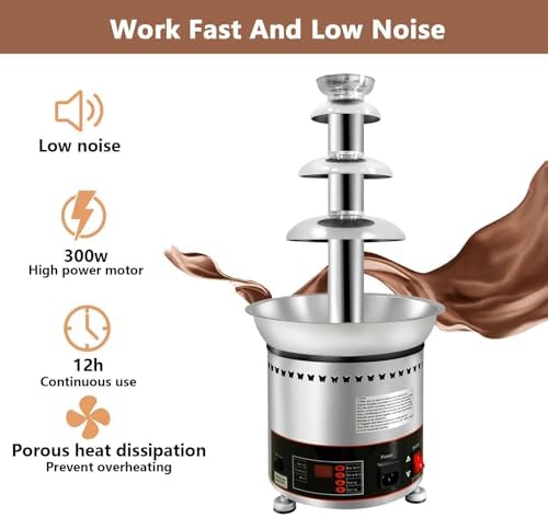 Stainless Steel 5-Tier Chocolate Fountain Machine with Melting & Warming Function - Perfect for Parties, Weddings, and Events - Commercial Use Chocolate Waterfall image 3