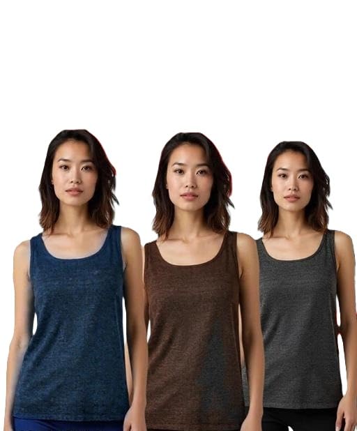 Women Woolen Thermal Sleeveless Top Pack of 3 Ladies Thermal Vest Warm Winter Inner Camisole for Women Use-image-40