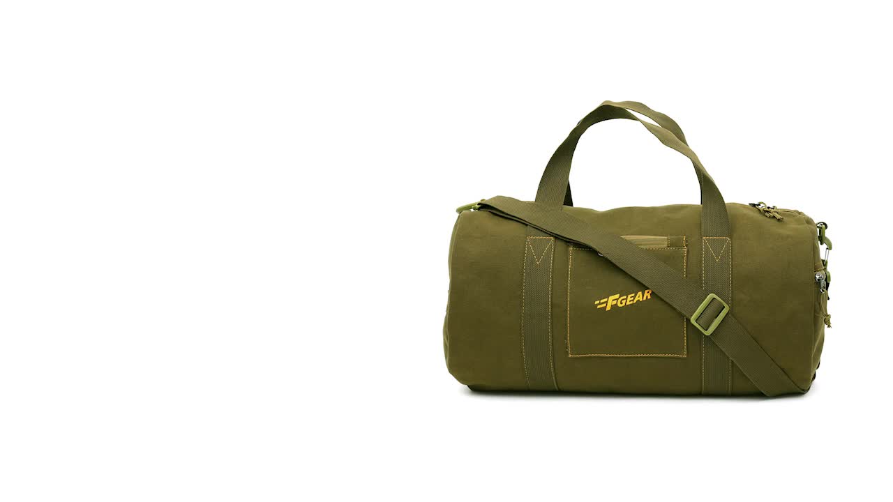 F Gear Army Olive Canvas Gym 30L Duffle Bag | 1 Spacious F Gear Army Olive Canvas Gym 30L Duffle Bag | 1 Spacious