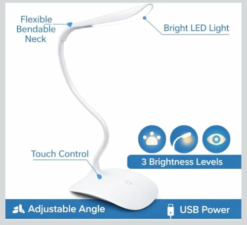 Image of Rechargeable LED Study Table Lamp White Pack of 1