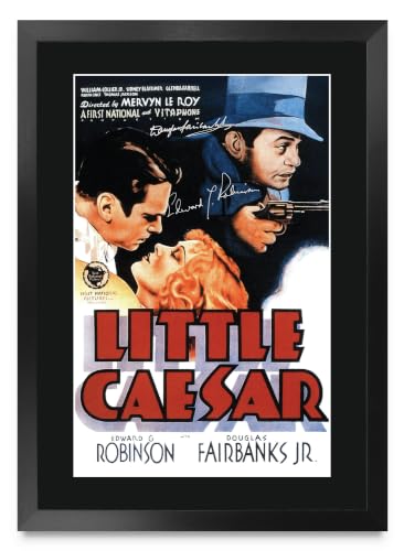 Cartel Little Caesar 1931 foto firmada Edward G. Robinson cuadro enmarcado A3 memorabilia de cine