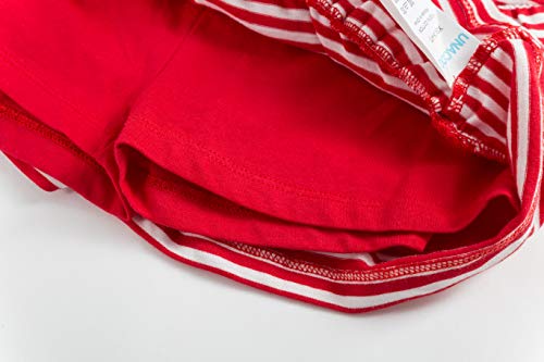 Unacoo 2 Packs 100% Cotton Tiered Ruffle Skirt With Elastic Waistband For Girls(Red/White+Black, M(7-8 Years)) #TOP5