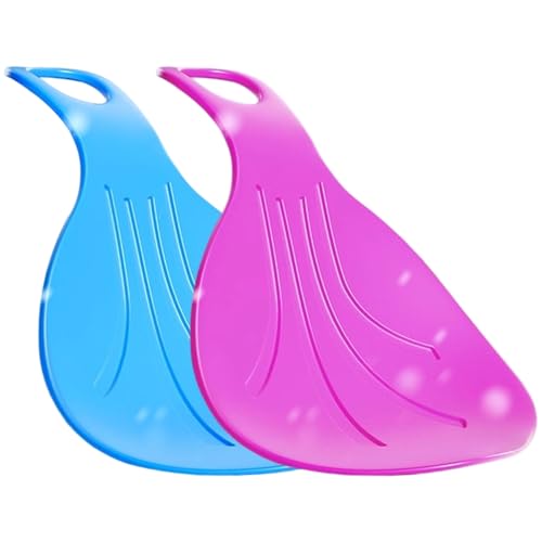 Otbushit 2Pcs Snow Sled for Kids, Lightweight Portable Kids Sled with Non-Slip Handle, Flexible Plastic Sliding Board for Winter Outdoor or Sand