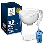 Brita Water Pitcher, Everyday Elite Filter, Removes 99% of Lead, Includes 1 Filter, 10-Cup Capacity, White