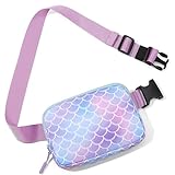 cotmcor Cute Fanny Pack for Girls, Kids Belt Bag Teen Girls Crossbody Waist Bag Gift (Mermaid Purple)