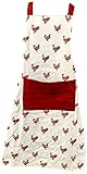 La bolsa de bolsillo roja a juego en la parte delantera es realmente práctica para guardar cucharones, cucharas o recetas mientras cocinas en una cocina ocupada