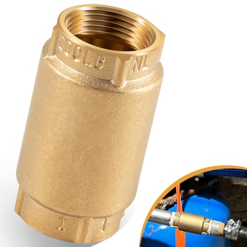 1 Inch Brass Check Valve for Well Pump, One Way Back Flow Preventer Check Valve, 1