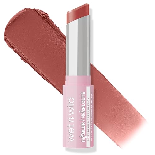 wet n wild Soft Blur Matte Lipstick, Velvety Semi-Sheer Buildable Color, Soft Matte Powdery Finish, Comfortable Wear, Vegan & Cruelty-Free - Nude for Love
