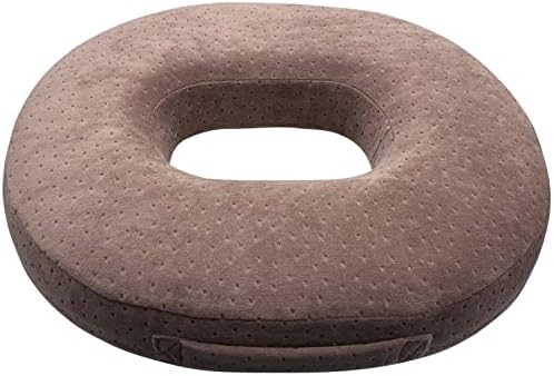 Seat Cushion Memory Foam Cushion - Donut Cushion for Relief of Haemorrhoids and Piles, Coccyx Pain, Suitable for Wheelchair, Car Seat, Office Or Outdoor（Coffee Color） (Coffee)