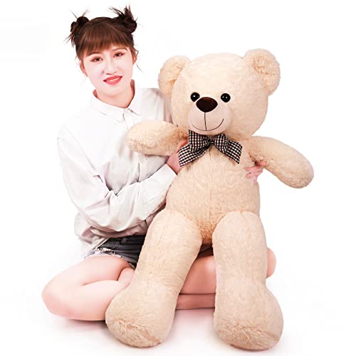 SNOWOLF Oso de Peluche Gigante, para regalárselo a Tus Hijos o a tu Novia (110 cm, Beige)