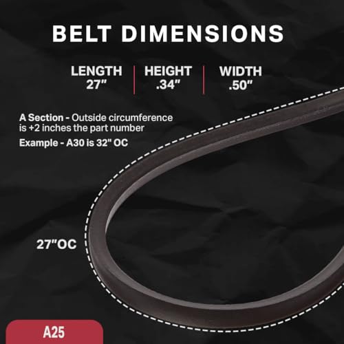 Image of BESTORQ A25 or 4L270 V-Belt, Classic Wrapped Rubber X3 V-Belt, Black, 27 inch Outside Circumference x .51 inch Width x .34 inch Height, Pack of 1