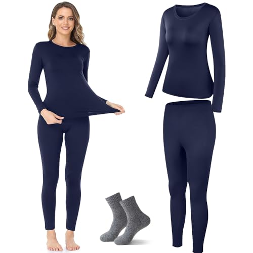 Recopilación de Ropa de Deportes de invierno para Mujer los mejores 5. 42 Ropa Interior térmica para Mujer,Ultrasuave de Ropa Termica Mujer Frio,Conjunto de Capa Base Superior e Inferior,Capa Base para Mujer y Blusa Termicos,Ropa Capa Base Invierno para...