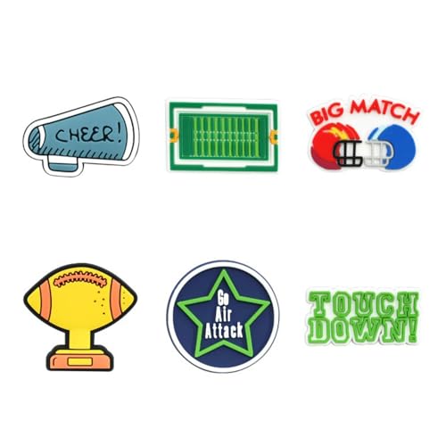HCTGATH Sports Shoe Charms, Baseball Soccer Football Basketball Volleyball Softball Hockey Shoe Decoration Charms, Cute Clog Accessories Charms for Sports Fans (Football) - Thumbnail 4