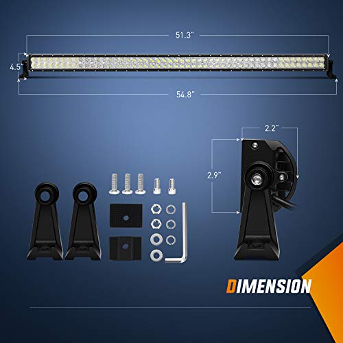 Nilight - 15026C-A LED Light Bar 52Inch 300W Spot Flood Combo LED Driving Lamp Off Road Lights Work Light for Trucks Boat Lamp by Nilight - Image 2
