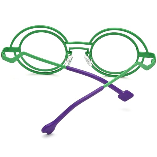 Image of FONEX Colorful Pure Titanium Glasses Frame Women Retro Round Eyeglasses