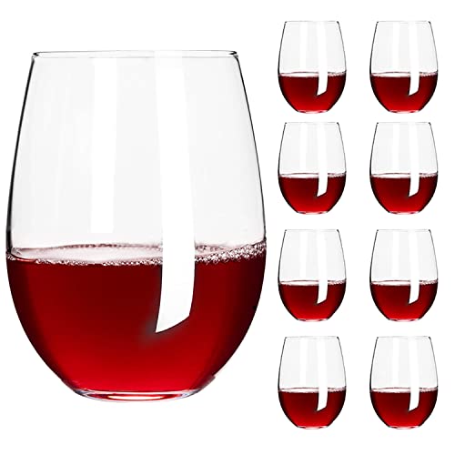 S Salient Stemless Wine Glasses/Glass Cups/Mixed Drinkware (Set Of 8), 18.5 Oz, Lead-Free #TOP8