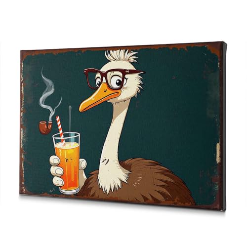Tableau autruche bière sur toile de haute qualité pour intérieur