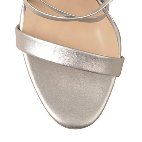 Image of LISHAN Womens Gladiator Knee High Sandals Open Toe Lace Up Criss Cross Strappy Stiletto Heels