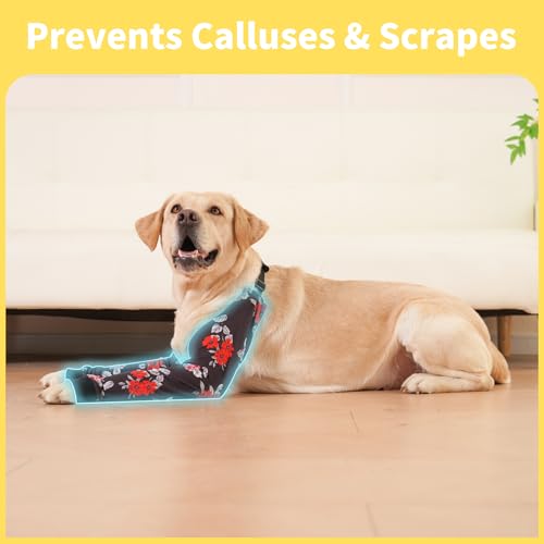 Image of LovinPet Dog Elbow Protector Anti-Licking Elbow Sleeve, Adjustable, Comfortable & Durable Front Leg Guard for Medium to Large Dogs, Prevents Licking and Chewing,Dog Sleeve,Dog Leg Sleeve,Red