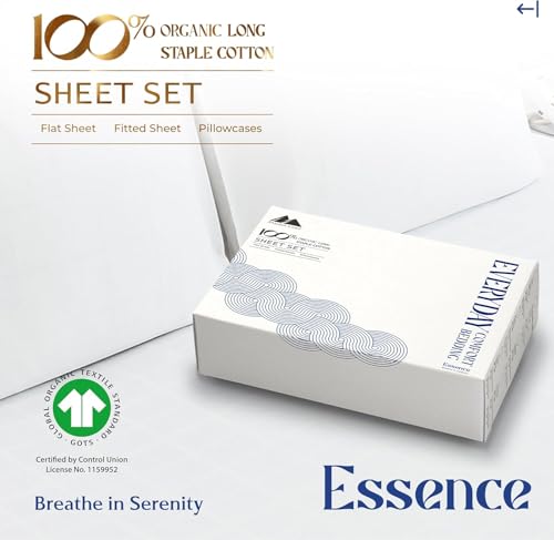 Image of Mayfair Linen 2 Pack Organic Cotton Sheets Queen Size, 16 inch Deep Pocket