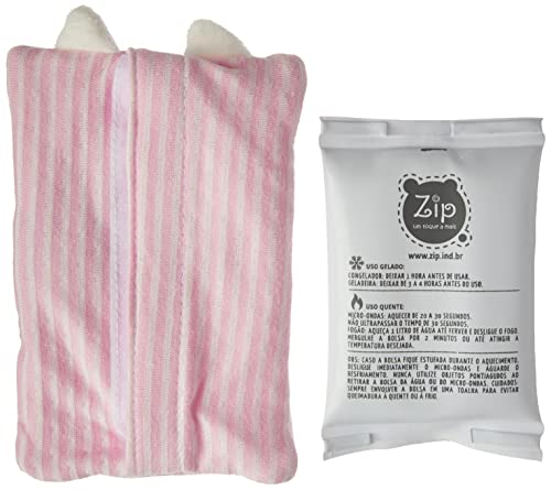 Bolsa Térmica Carinhas, Zip, rosa bebê