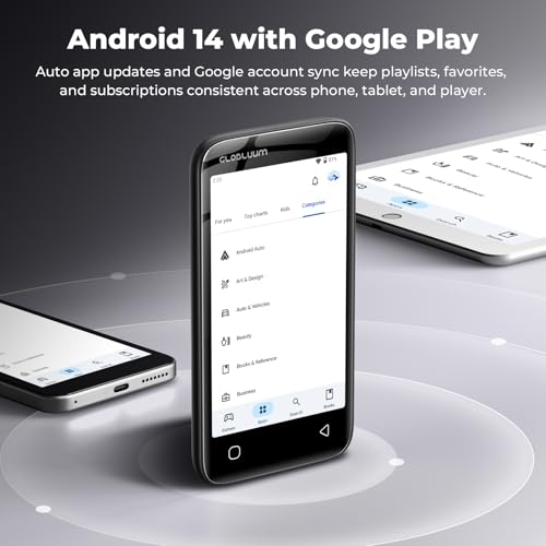 160GB MP3 Player with Bluetooth 5.0 and WiFi, Music Player with Spotify, Audible, Amazon Music, Pandora, Libby, Spotify Kids, 4" Touchscreen Android MP4 Player with HiFi Sound, FM Radio (Black) - Image 5